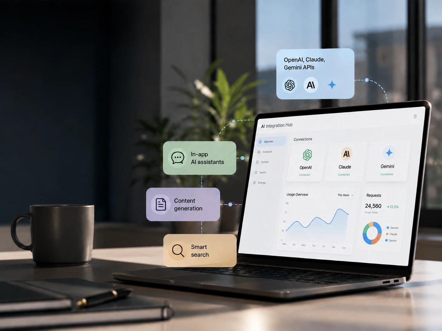 LLM Integration illustration for AI-native mobile app development
